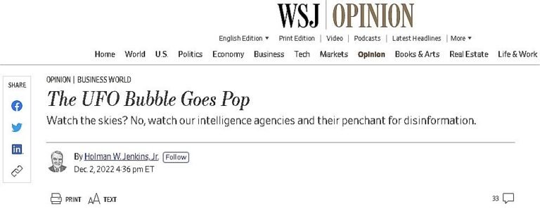 The UFO Bubble Goes Pop.