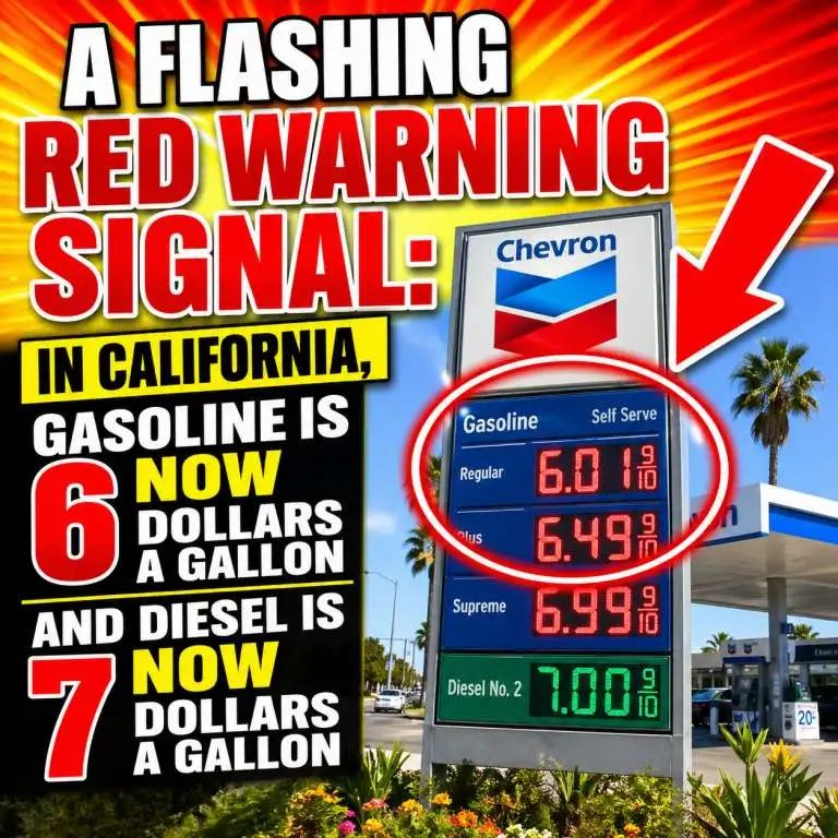 A Flashing Red Warning Signal: In California, Gasoline Is 6 Now Dollars A Gallon And Diesel Is Now 7 Dollars A Gallon