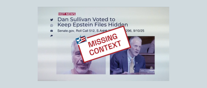 Alaska Senate Candidates Attempt to Link Each Other to Epstein